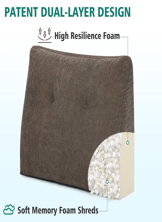 TANYOO Back Support Pillow for Recliner Soft Dual Layer Lumbar Support Pillow with Shredded Memory Foam Ergonomic Orthopedic Couch Lumbar Cushions for Elderly Lower Back Pain Relief Brown - Image 2