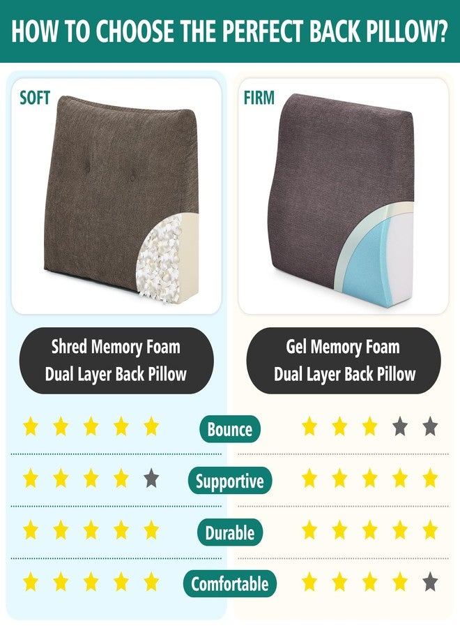 TANYOO Back Support Pillow for Recliner Soft Dual Layer Lumbar Support Pillow with Shredded Memory Foam Ergonomic Orthopedic Couch Lumbar Cushions for Elderly Lower Back Pain Relief Brown - Image 4