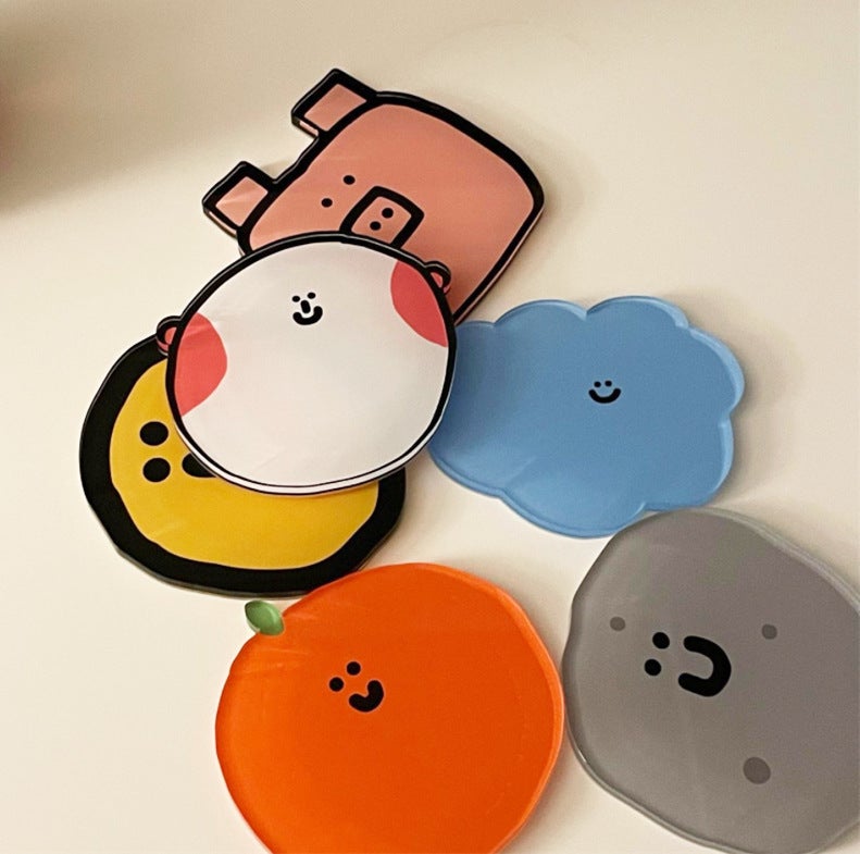 Cute Cartoon Acrylic Coaster Set, Heat Resistant, Custom Logo - Image 1