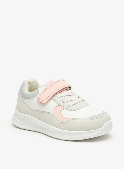 جونيورز Colourblock Sneakers with Hook and Loop Closure