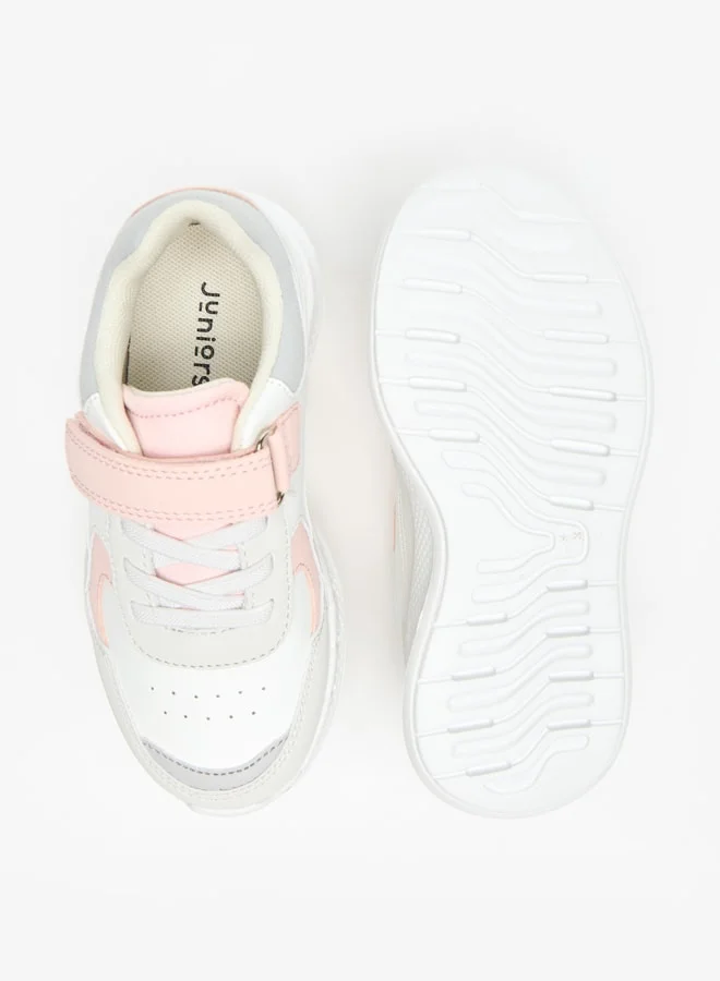 JUNIORS Colourblock Sneakers with Hook and Loop Closure