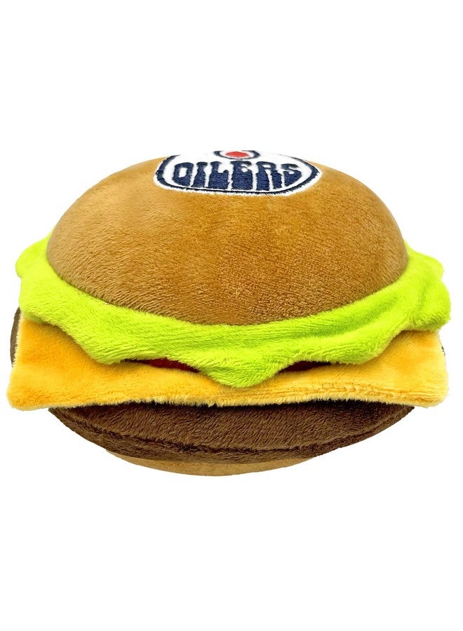 Pets First NHL Edmonton Oilers Crinkle Fine Plush Dog & Cat Squeak Toy - Cutest STADIUM HAMBURGER Plush Toy for Dogs & Cats with INNER SQUEAKER & Beautiful Hockey Team Name/Logo - Image 2