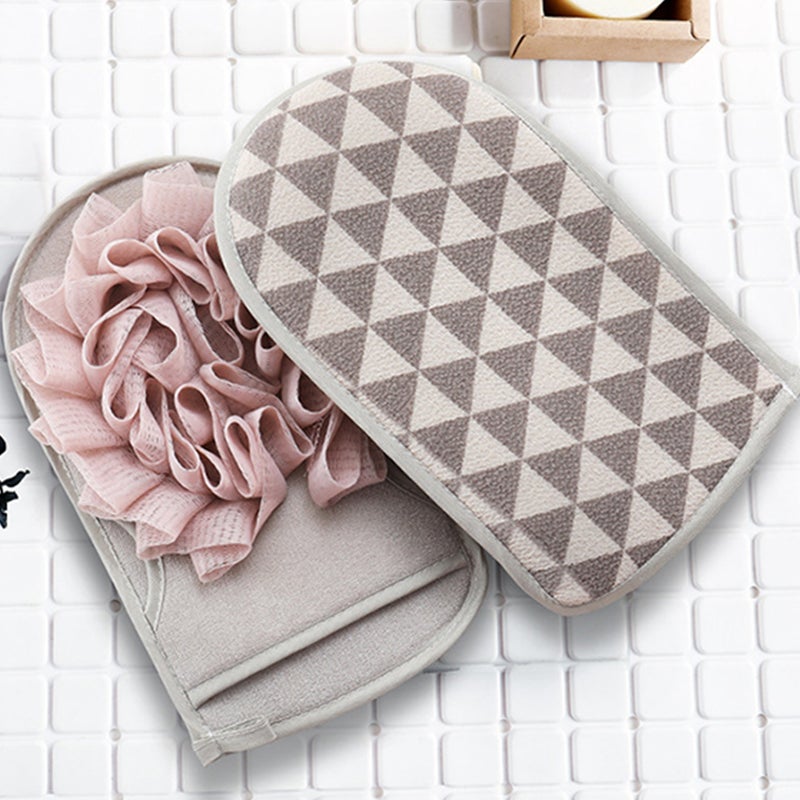 🚽 قفاز تقشير للاستحمام لتنظيف عميق وعناية لطيفة بالبشرة مع اسفنجة استحمام - Image 1