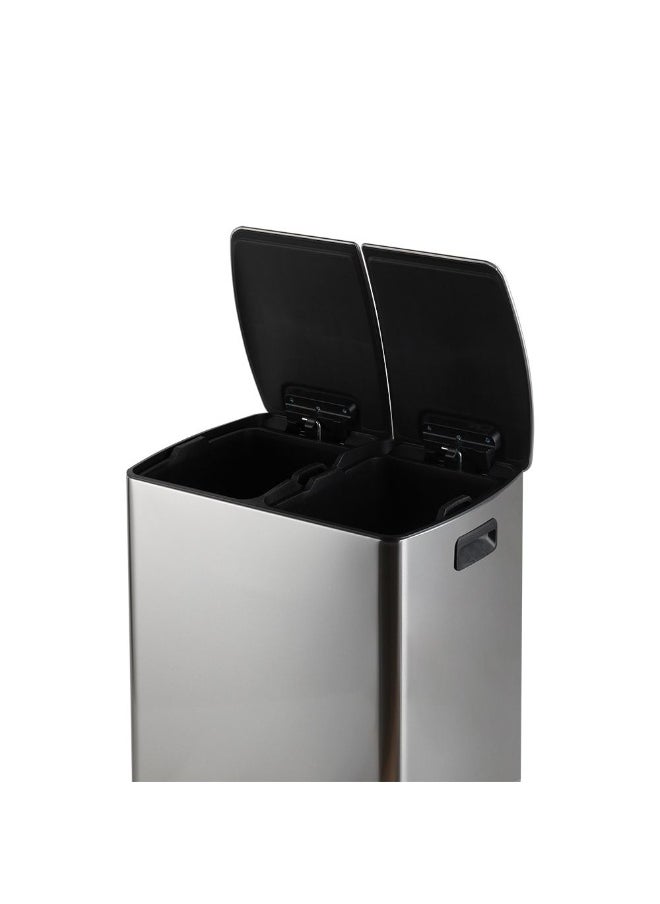 DANUBE HOME Danube Home Falcon 40L Soft Close Recycle Bin - 47X34.5X48Cm| Dual Compartment Trash Can| Fingerprint-Proof Stainless Steel Waste Disposal Bin For Kitchen,Bath & Laundry House Cleaning Accessories  - Image 5