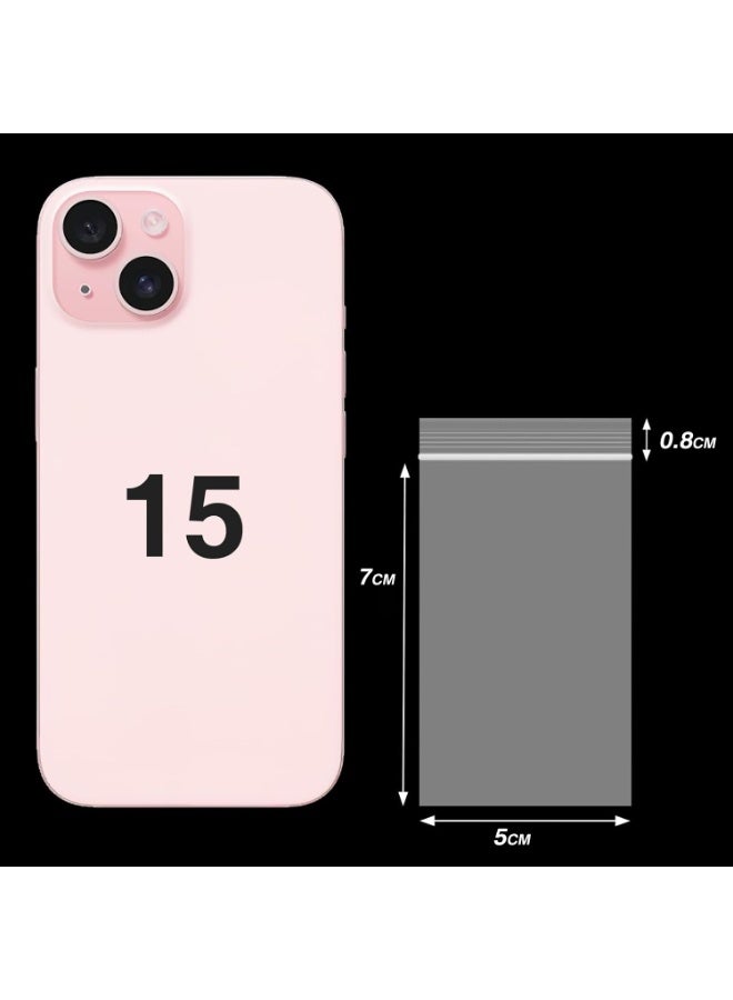 Neonix 100pcs, 5x7cm clear small plastic zipper bag, 3 mil thick, resealable storage bag for jewelry, small items, packing, and travel - Image 3