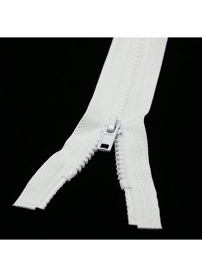 Leekayer - 2Pcs 5 24 Inch Separating Jacket Zippers For Sewing Coats Jacket Zipper White Molded Plastic Zippers Bulk (24" 2Pc) Leekayer - Image 1
