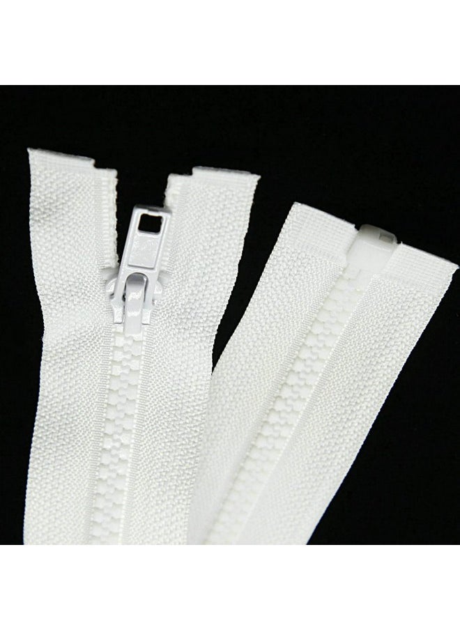 Leekayer - 2Pcs 5 24 Inch Separating Jacket Zippers For Sewing Coats Jacket Zipper White Molded Plastic Zippers Bulk (24" 2Pc) Leekayer - Image 1