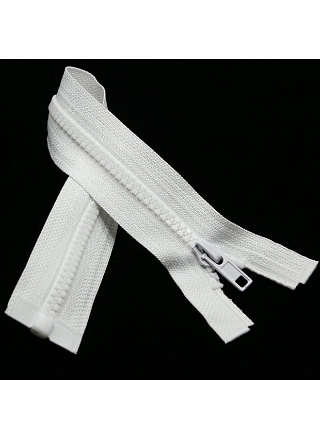 Leekayer - 2Pcs 5 24 Inch Separating Jacket Zippers For Sewing Coats Jacket Zipper White Molded Plastic Zippers Bulk (24" 2Pc) Leekayer - Image 1