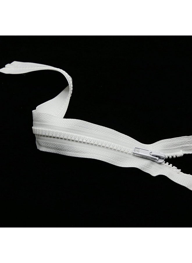 Leekayer - 2Pcs 5 24 Inch Separating Jacket Zippers For Sewing Coats Jacket Zipper White Molded Plastic Zippers Bulk (24" 2Pc) Leekayer - Image 1