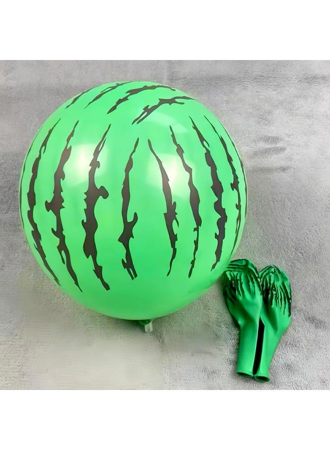 CYMYLAR 10Pcs Watermelon Foil Balloons/Watermelon Latex Balloons Green Red/Red Green Watermelon Seed Balloon/Watermelon Theme Birthday Party/Cartoon Fruit Foil Balloons For Summer Party/Baby Shower  - Image 5