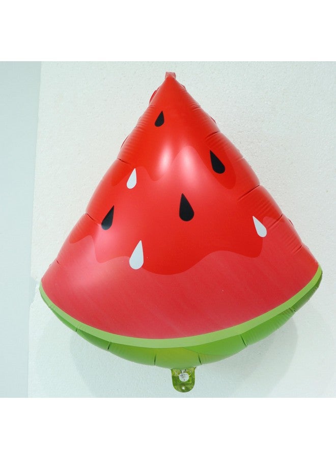 CYMYLAR 10Pcs Watermelon Foil Balloons/Watermelon Latex Balloons Green Red/Red Green Watermelon Seed Balloon/Watermelon Theme Birthday Party/Cartoon Fruit Foil Balloons For Summer Party/Baby Shower  - Image 3