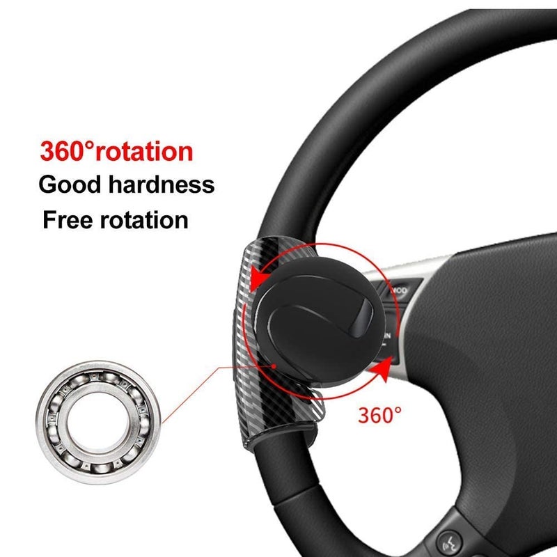 ROYALTECH 360-Degree Rotation Car Steering Wheel Spinner Knob, Black, Universal Fit Power Booster - Image 2
