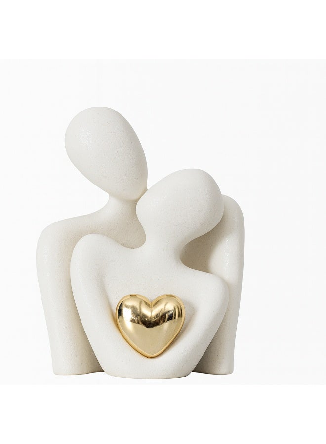 بيرام قلوب بيضاء مُعتَزّة للرجال والنساء تمثال قلب رومانسي للجنسين هدية أنيقة ديكور حديث من الريزين الأبيض للأزواج للمناسبات ذكرى الزواج وحفلات الزفاف وعيد الحب ولزينة المنزل والمكتب