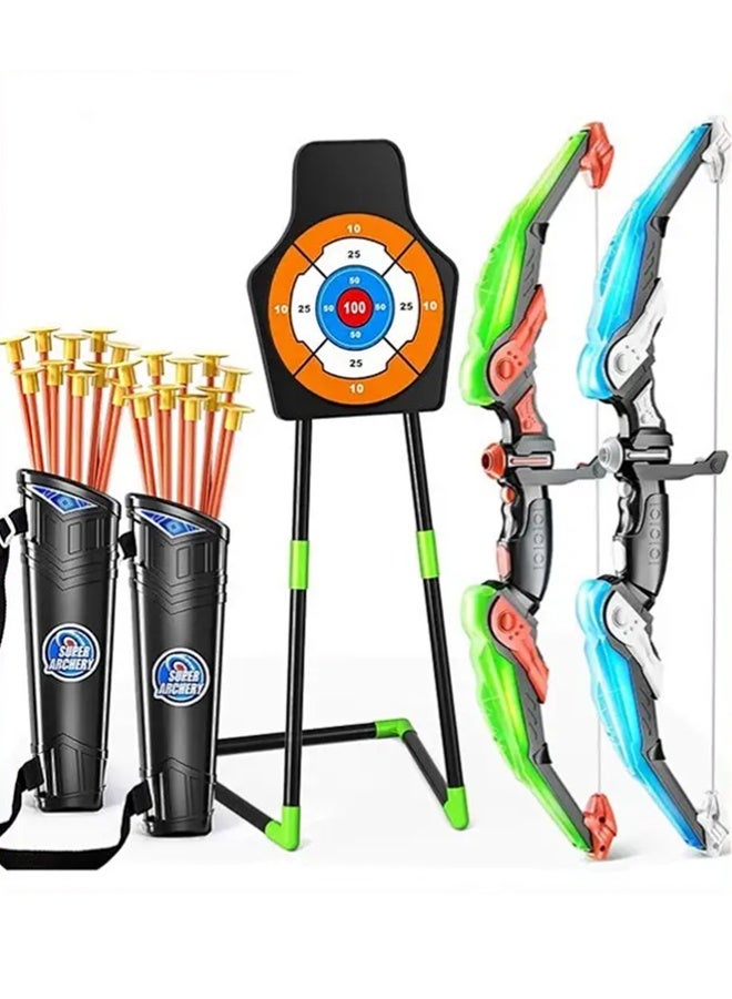 TEMI Archery Set - Includes  Bows,  Suction Cup Arrows & 2 Quivers & Standing Target, Outdoor Light Up Toys for Indoor Outdoor Sport Gifts for Boys Girls - Image 1