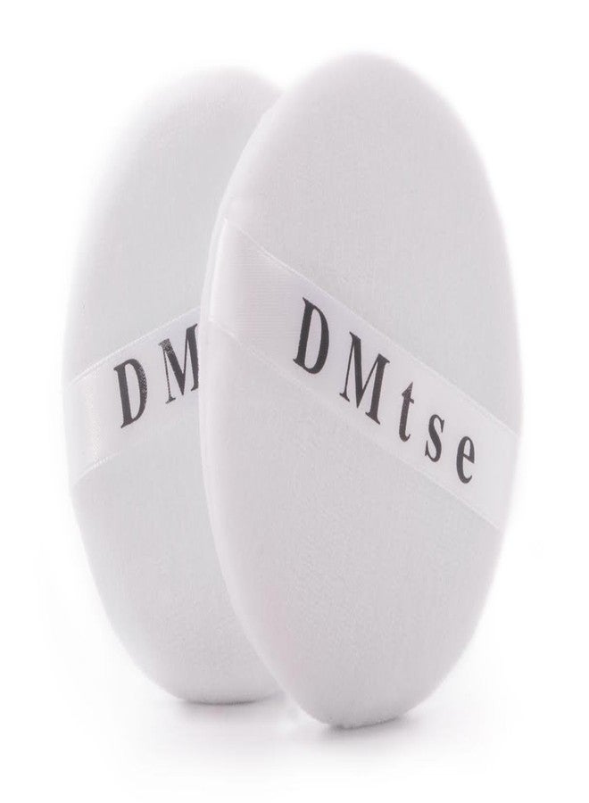 DMtse Set of 6 Round Velour Powder Puff Soft in White - Image 4