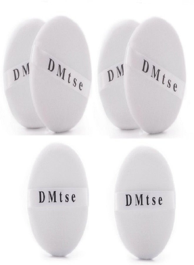 DMtse Set of 6 Round Velour Powder Puff Soft in White - Image 1
