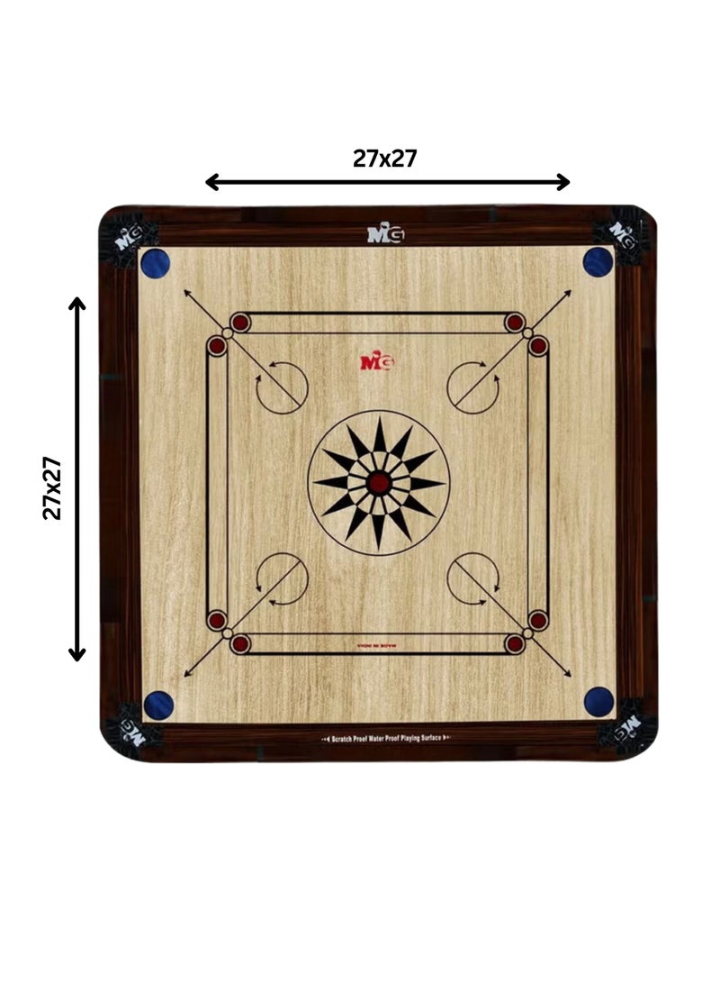 ام جي لوح الكيروم الخشبي إم جي | مقاس متوسط ​​27x27 بوصة | خشب عالي الجودة | لعبة داخلية ممتعة وآمنة، بني فاتح