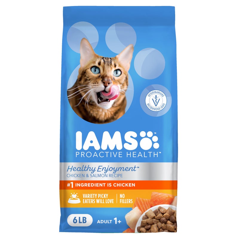 IAMS Healthy Enjoyment Dry Cat Food Chicken & Salmon Recipe, Cat Food Dry Recipe, 6 lb. Bag - Image 1
