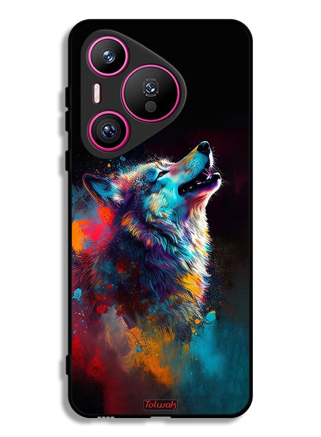 Tolwak Huawei Pura 70 Protective Case Cover Wolf Colorful Art - Image 1