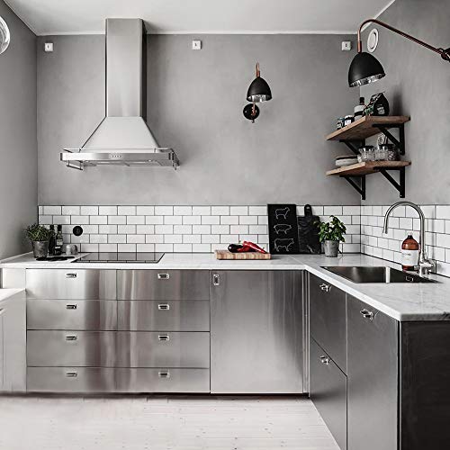 WALLTON Self Adhesive Wallpaper for Furniture,Almirah,Table Top,Wardrobe,Kitchen,Cupboard Decal & Door| Kitchen Wall Paper Sticker DIY PVC Self Liner Vinyl Stickers. (Silver Brush, 16x72 Inch) - Image 5