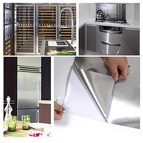 WALLTON Self Adhesive Wallpaper for Furniture,Almirah,Table Top,Wardrobe,Kitchen,Cupboard Decal & Door| Kitchen Wall Paper Sticker DIY PVC Self Liner Vinyl Stickers. (Silver Brush, 16x72 Inch) - Image 4