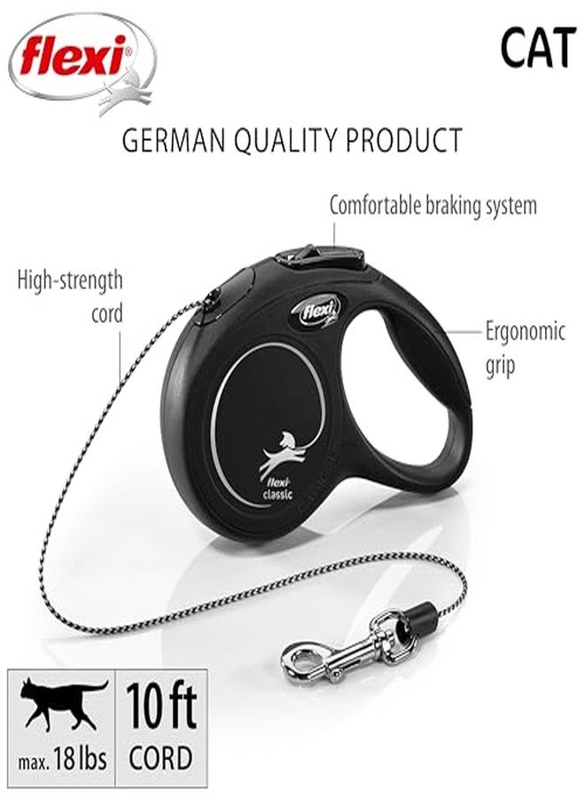 FLEXI New Classic Cord Retractable Cat Leash - X-Small - 10 ft., Black | Tangle-Free Pet Walking Leash with One-Handed Brake, Pause, Lock | German Quality Product - Image 3