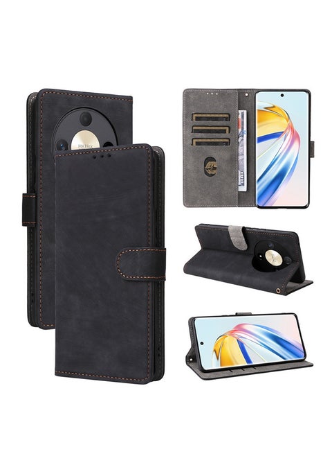 Wallet Case Suitable for Honor X9b 5G Nti-Theft Brush Leather Magnetic Adsorption Flip Protective Cover