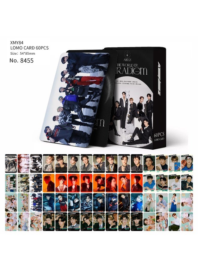 Loquat 60 Total Chain Str Newjeans Lesserafim Ateez Ive Star Fan Double-sided Lomo Card - Image 1