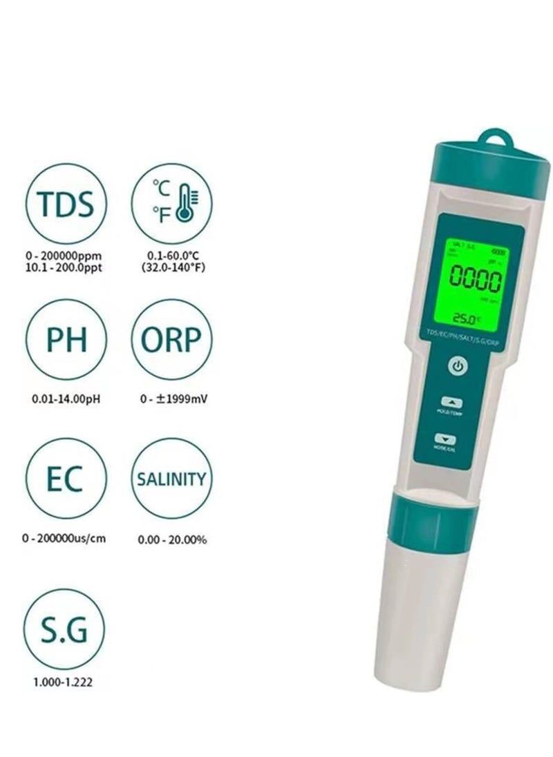 RATSAW - Multifunctional Digital 7 in 1 Water Quality Tester Portable High Accurancy Water Quality Test Pen Water Quality Measurement Tool - Image 1