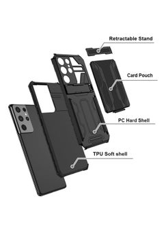 RICOONLINE Shockproof Protective Cases Cover Compatible for Samsung Galaxy S22Ultra Black  - Image 3