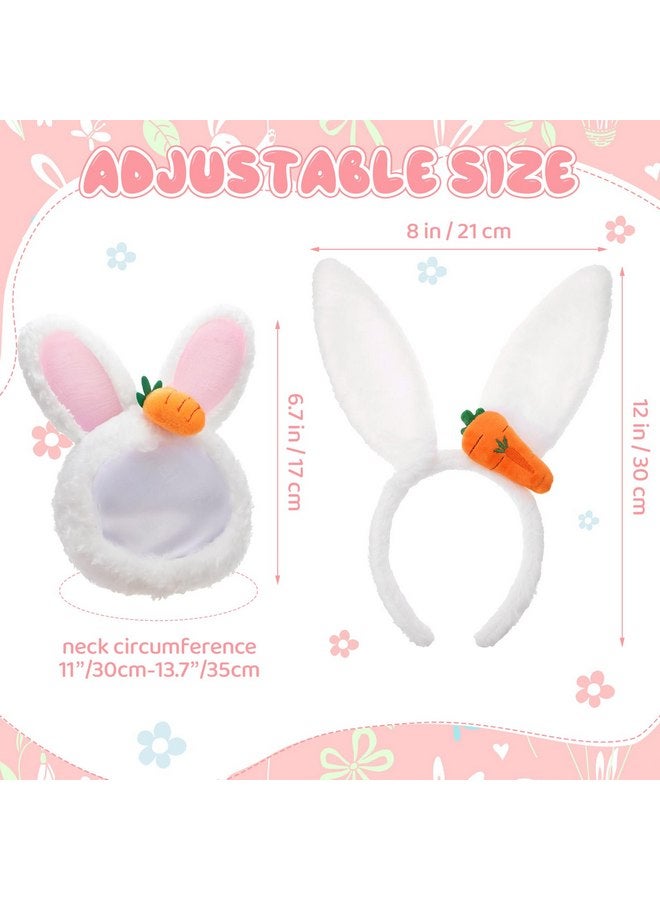 Weewooday 3 Sets Dog Bunny Ears Easter Rabbit Hat and Headband Tail Bowtie Easter Comfortable Party Headwear Costume Short Plush Party Accessory for Pet Dog Puppy and Cat (Cute) - Image 3