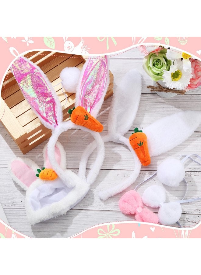 Weewooday 3 Sets Dog Bunny Ears Easter Rabbit Hat and Headband Tail Bowtie Easter Comfortable Party Headwear Costume Short Plush Party Accessory for Pet Dog Puppy and Cat (Cute) - Image 5
