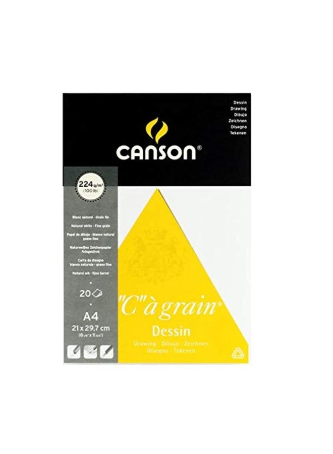 Canson Dessin Sketch Pad 224 GSM – A4 (21×29.7 cm), 20 Sheets