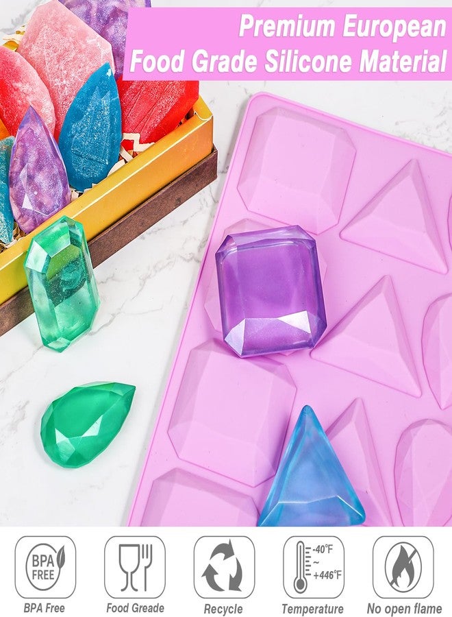 Koluti 16 Cavities Crystal Candy Making Silicone Mold, Nonstick and BPA Free DIY Baking Mold for Gummy Candies Gem Diamond Chocolate, Dishwasher and Oven Safe, Purple - Image 4
