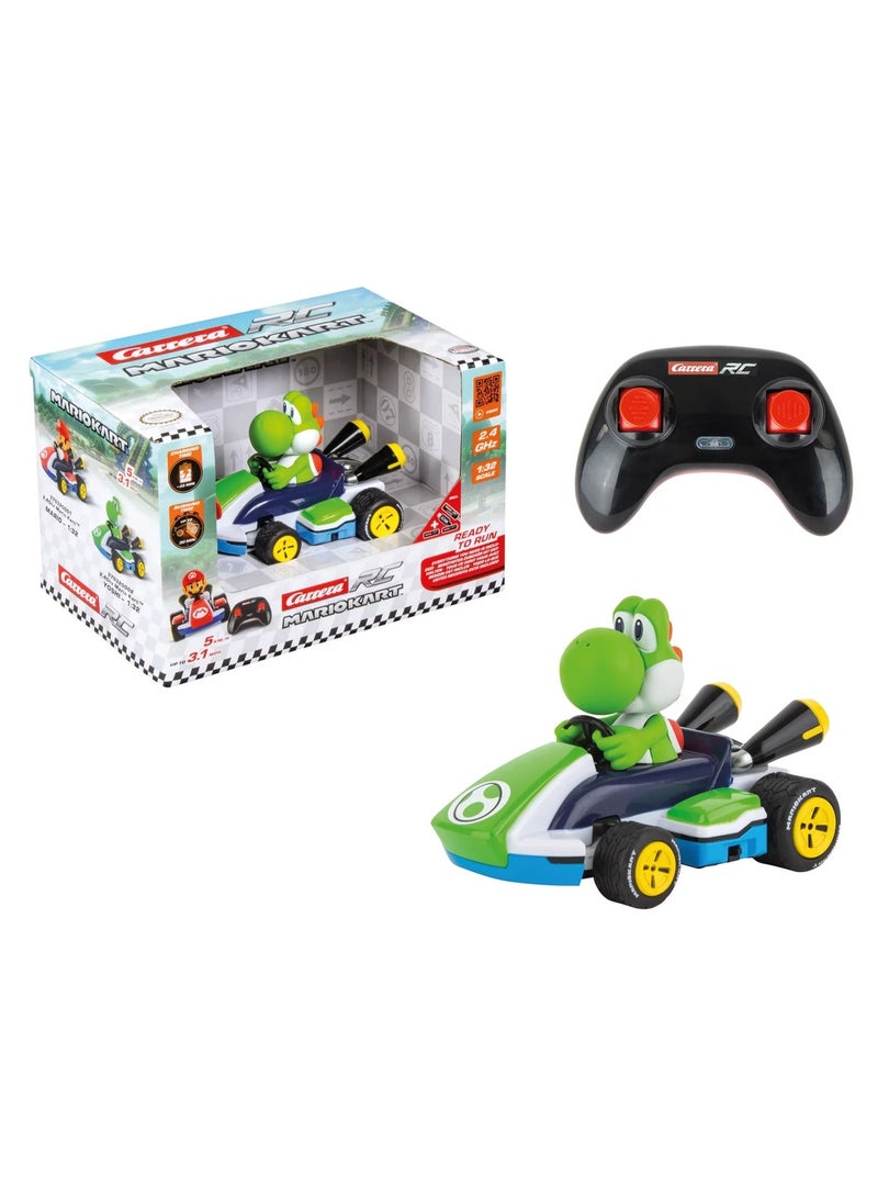Carrera RC 2.4GHz Mario Kart Race Kart 1:32, Yoshi I Officially Licensed I Mini Collectible I Up to 5 km/h I Ready to Run I For Ages 6+ - Image 1