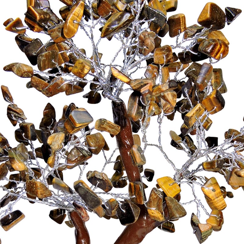 Satyamani SATYAMANI Natural Energized Tiger Eye Crystal Tree (300 Dana) Golden for Wealth & Prosperity, Happiness & Fengshui, Reiki Healing and Vastu Correction, Brown - Image 3