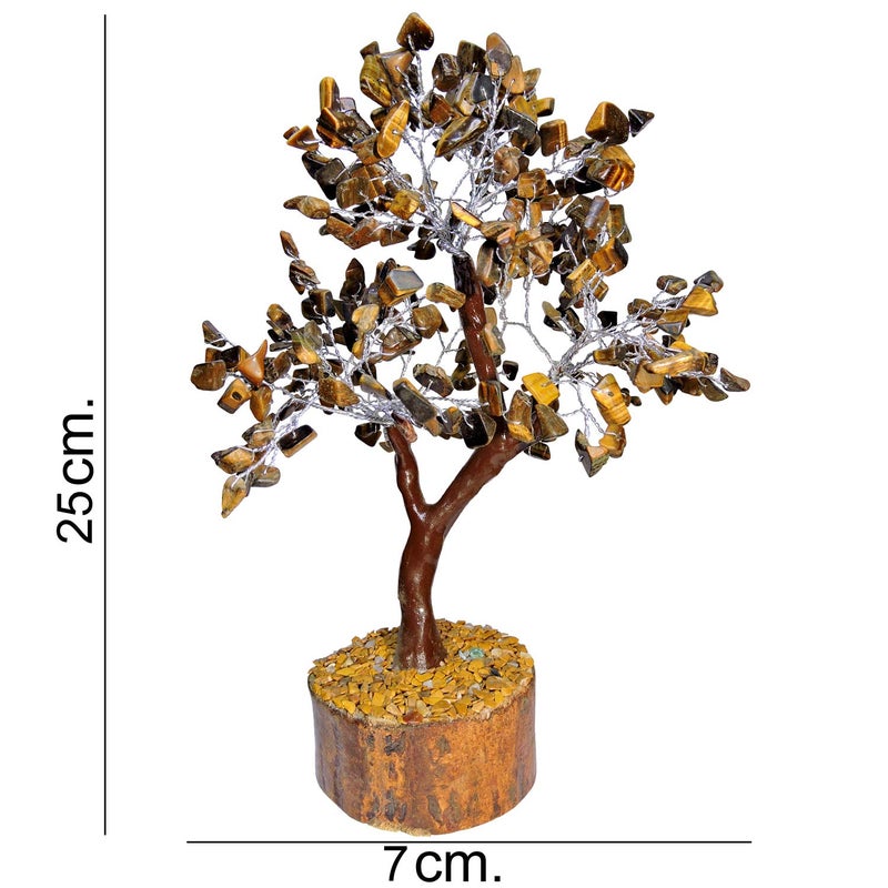 Satyamani SATYAMANI Natural Energized Tiger Eye Crystal Tree (300 Dana) Golden for Wealth & Prosperity, Happiness & Fengshui, Reiki Healing and Vastu Correction, Brown - Image 4