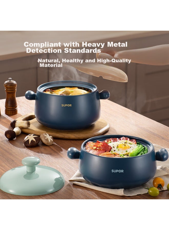 Supor Ceramic Casserole Pot For Stewing, Soup Making, Clay Pot Rice, Heat-resistant, Crack-resistant, 2.5l, Eb25abat01 - Image 2