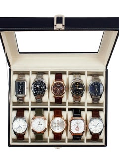 Generic GUKA BEGHOME Watch Box 10 Slot Display Case Organizer Glass Storage with Pu Leather for Men and Women  - Image 2