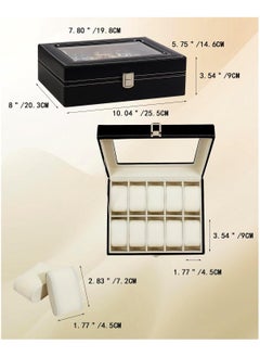 Generic GUKA BEGHOME Watch Box 10 Slot Display Case Organizer Glass Storage with Pu Leather for Men and Women  - Image 4
