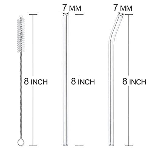 The Tea Trove Glass Straws With Cleaning Brush | 4 Transparent Straws & 1 Cleaner | Clear Reusable, Elegant Alternate to Stainless Steel for Drinking Juice, Smoothie - Image 5