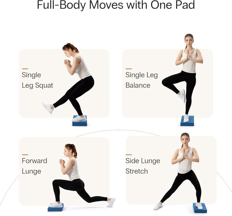 StrongTek 2-in-1 Non-Slip Balance Pad - High-Density Foam Cushion, Supportive Exercise Mat & Knee Pad for Core Training, Yoga, Pilates, Physical Therapy, Stability Training, Stretching, and Rehab - Image 4