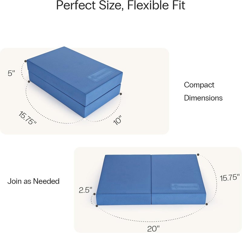 StrongTek 2-in-1 Non-Slip Balance Pad - High-Density Foam Cushion, Supportive Exercise Mat & Knee Pad for Core Training, Yoga, Pilates, Physical Therapy, Stability Training, Stretching, and Rehab - Image 2