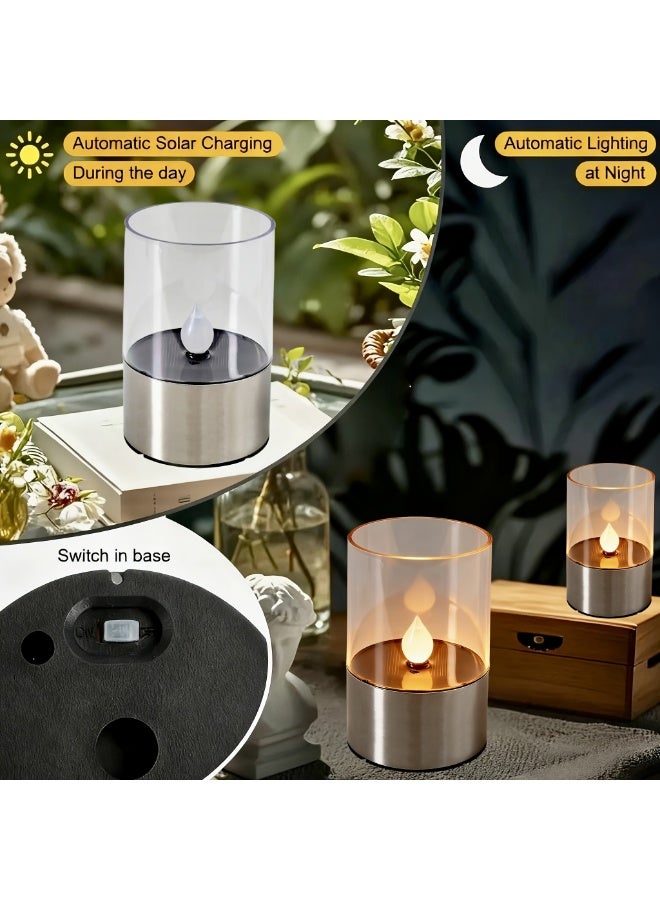 2 PCs Solar-Powered Candle Lights, Outdoor Party Tabletop Decoration LED Teacup Lights, IP44，Suitable for Indoor Desktop Step Decoration，Gardens, Courtyards, Balconies, Patios, Bars, Parties, Gatherings, Back-to-School Season, Birthdays - Image 4