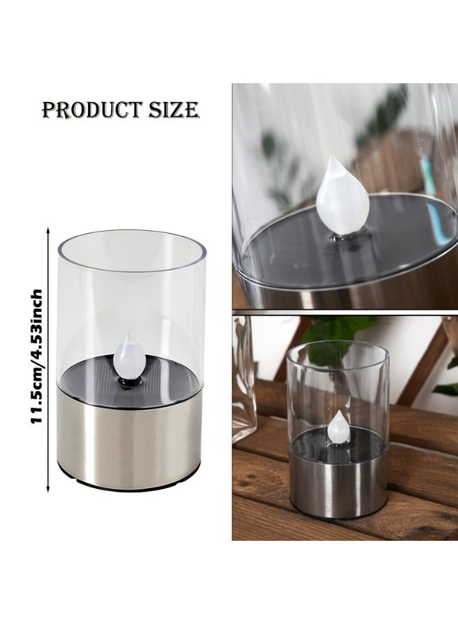 2 PCs Solar-Powered Candle Lights, Outdoor Party Tabletop Decoration LED Teacup Lights, IP44，Suitable for Indoor Desktop Step Decoration，Gardens, Courtyards, Balconies, Patios, Bars, Parties, Gatherings, Back-to-School Season, Birthdays - Image 2