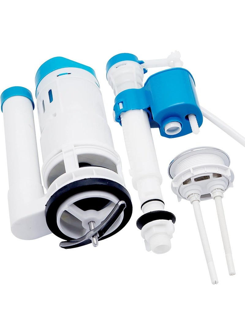 فكسر طقم إصلاح صمام المرحاض المزدوج - نظام تدفق يعمل بزر ضغط | يتضمن صمام تعبئة، وصمام تدفق، وزرًا | موفر للمياه، وسهل التركيب - Image 2