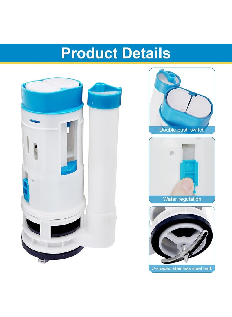 فكسر طقم إصلاح صمام المرحاض المزدوج - نظام تدفق يعمل بزر ضغط | يتضمن صمام تعبئة، وصمام تدفق، وزرًا | موفر للمياه، وسهل التركيب - Image 5