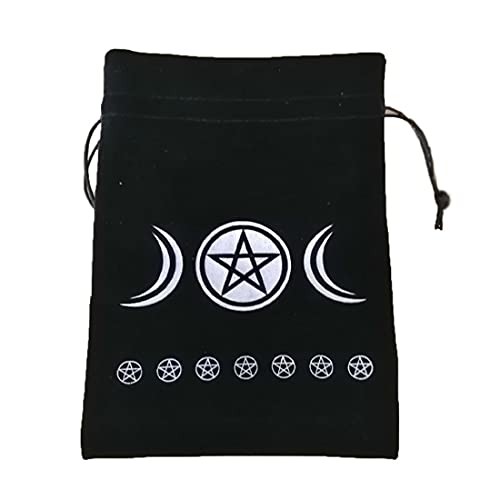 VIDAYA Altar Cloth, High-Grade Thick Velvet Fabric Triple Moon Pentagram Tarot Cloth, Use for Wiccan Witchcraft Supplies and Tools, Tarot Divination Table Cloth Astrology Tapestry and Tarot Card Bag - Image 4