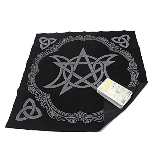 VIDAYA Altar Cloth, High-Grade Thick Velvet Fabric Triple Moon Pentagram Tarot Cloth, Use for Wiccan Witchcraft Supplies and Tools, Tarot Divination Table Cloth Astrology Tapestry and Tarot Card Bag - Image 3