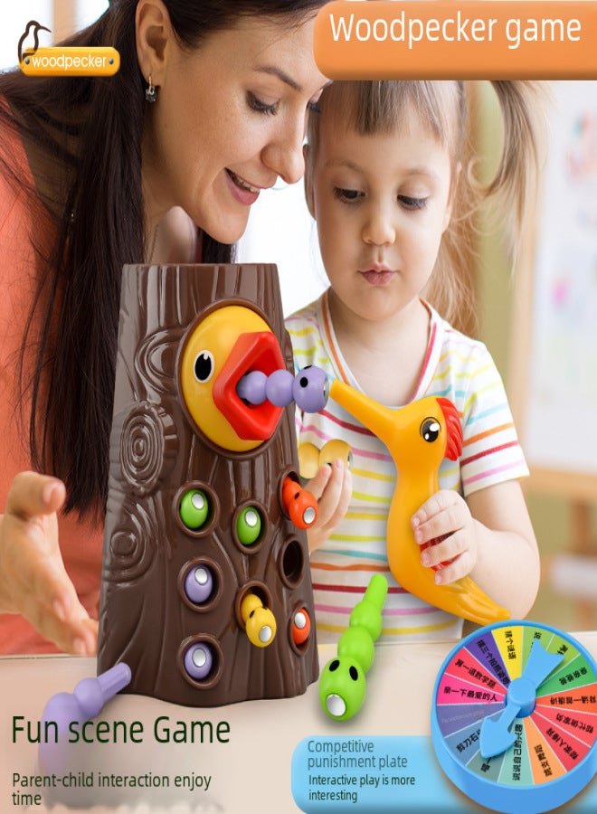Woodpecker toys fishing catch insects small game birds catch insects magnetic puzzle early education training exercise toys wholesale(1 stump 1 bird 8 insects) - Image 3